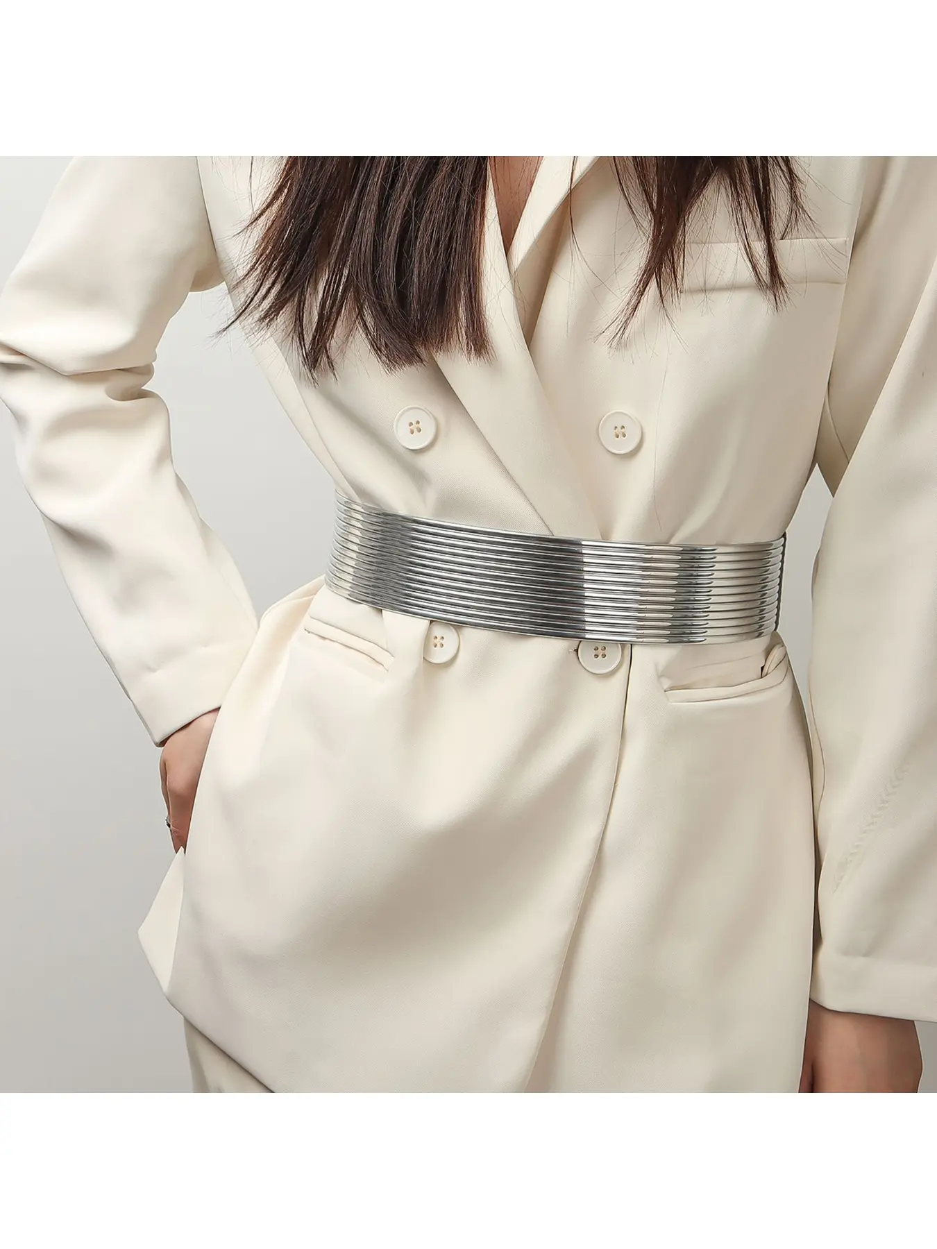 Decorative dress belt, golden long girdle, fashionable elastic wide belt, versatile dress accessories, European and American cross-border, European Style Belt, Waist Belt, Adjustable Belt