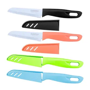 Upgraded Paring Knife Set-4 Knives 4 Cover 8 PCS, Kitchen Fruit Peeling Knifes German Stainless Steel 4 inch Small Sharp Slicing Cutting Vegetable with Sheath Wider Handle Block Kitchen Knives Knife Block Stylish