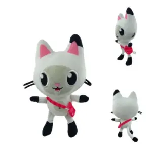Kawaii Gabby Dollhouse Character Plushies, Sound‑Free Cartoon Cat Dolls