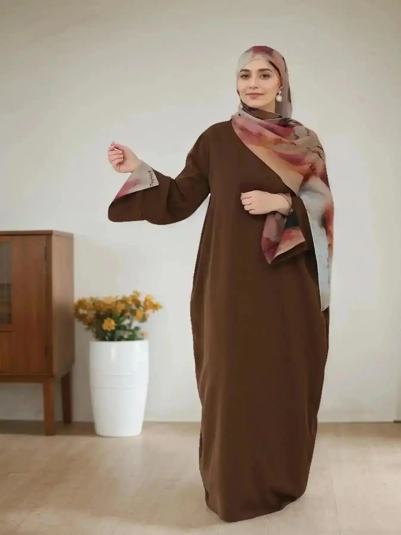Urban Women's Tie Dye Long Sleeve Dress with Hijab, Modest Casual for Daily Wear, Ladies Islamic Clothing All Seasons, Abaya Set, Modesty Muslim Outfits, Casual Everyday Street Trendy Chic Premium Quality Look Style