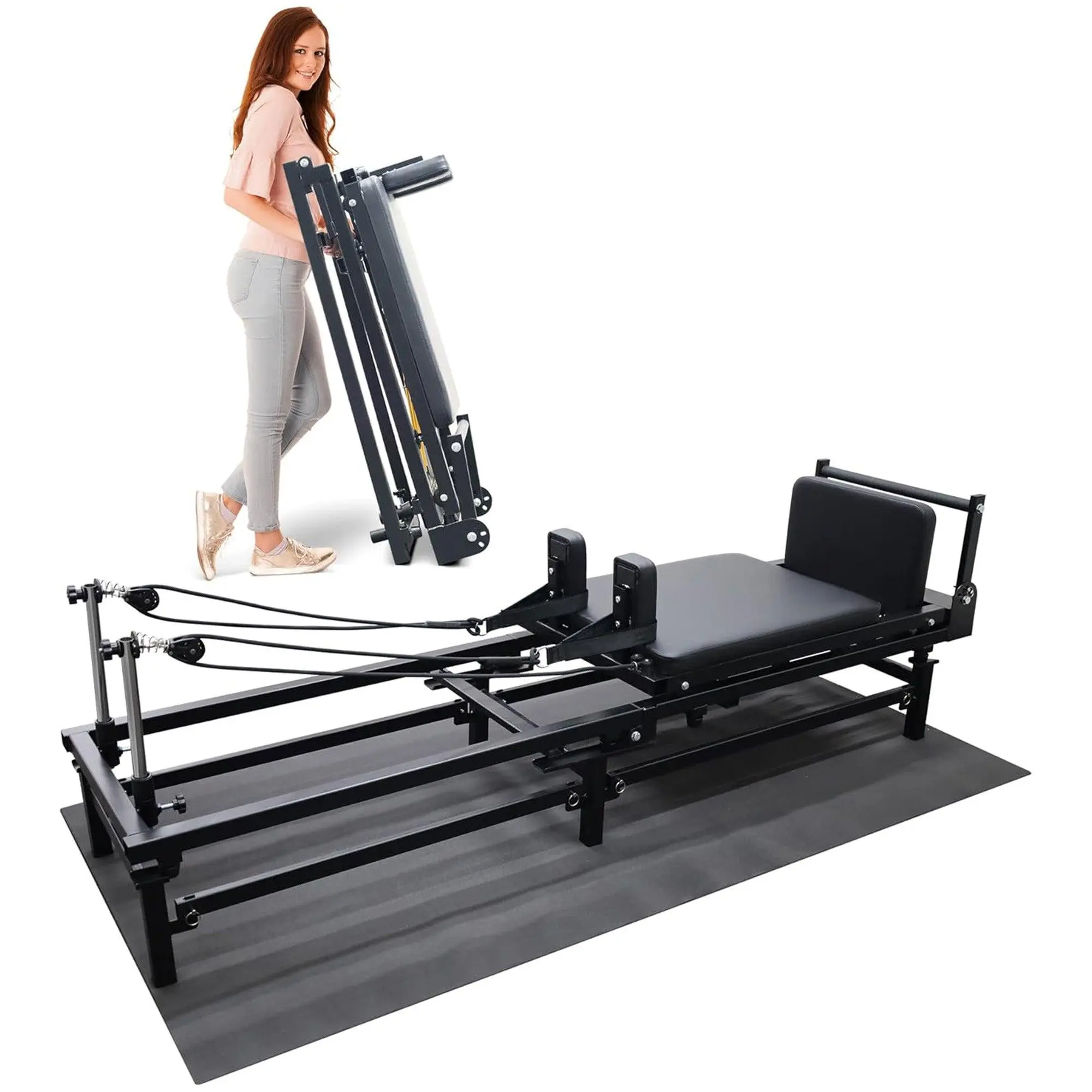 BalanceFrom Foldable Pilates Reformer Machine w/ Adjustable Heights & Jump Board BalanceFrom Foldable Pilates Reformer Machine w/ Adjustable Heights & Jump Board