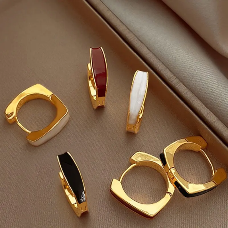 Women's French Vintage Earrings Set, Fashionable Hoop Earrings, Hoop Earring Sets, Versatile Earrings, Elegant Geometric Design, Casual Fashion Jewelry for All Seasons, Hoop Shape Earrings, No Choking Hazard