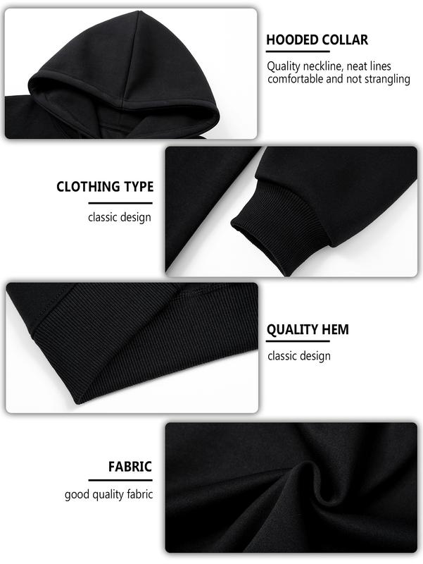 Men’s Solid Color Cotton Hoodie, Loose Fit Pullover Sweatshirt for Fall and Winter, Casual Versatile Menswear Top for Outdoor Activities, Daily Commute, Street Style and Comfortable Everyday Wear Operator