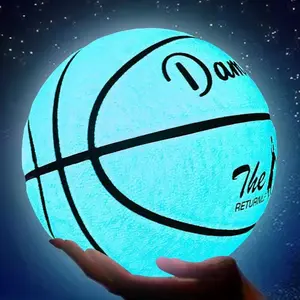 Luminous Neon Basketball, 1 Count PU Soft Leather Outdoor Wear-resistant & Anti Slip Basketball, Basketball Equipment for Indoor Outdoor Use