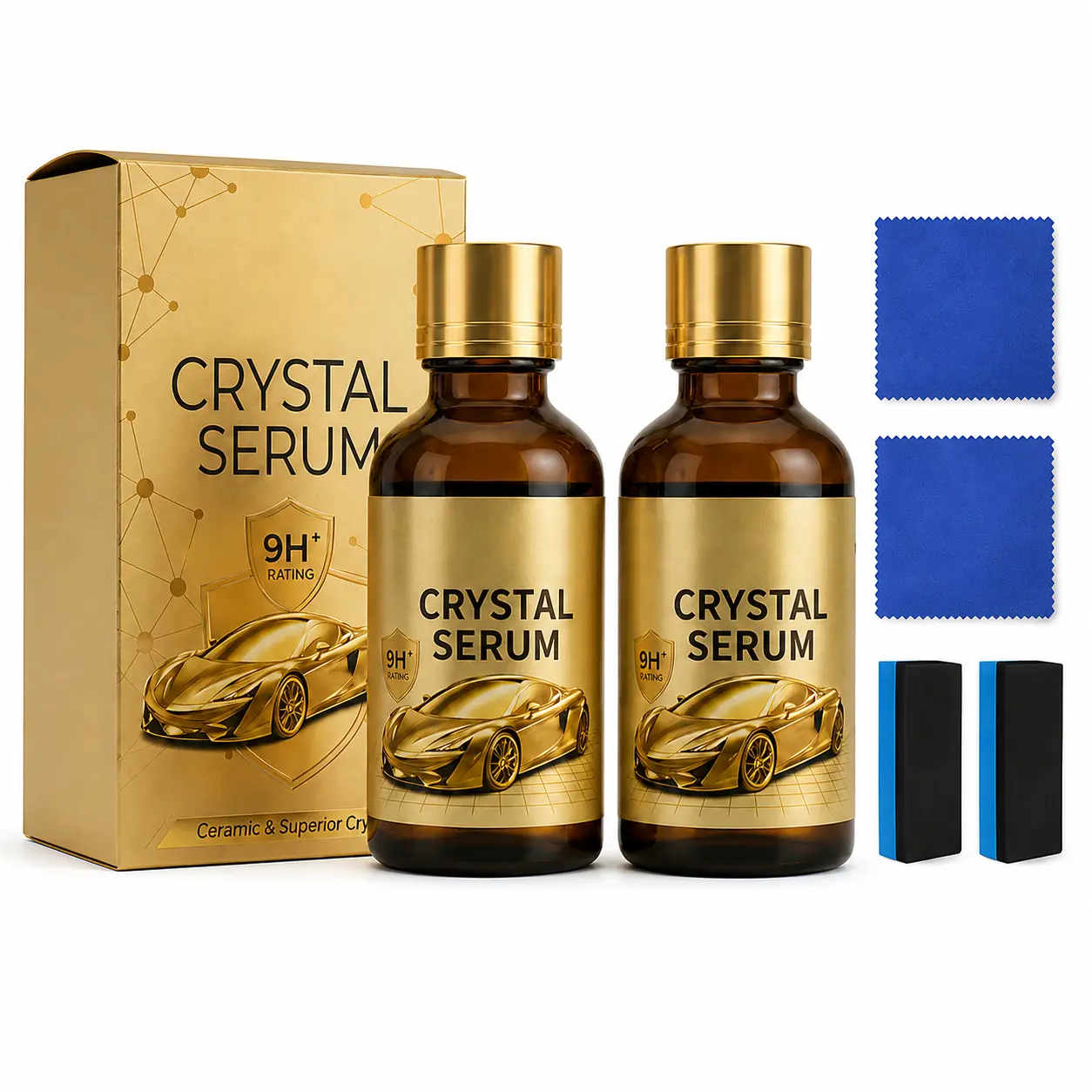 9H Graphene Crystal Serum Ceramic Coating for Cars - Liquid Surface Cleaner with Advanced Formula, 5-Year Long-Lasting Shine Enhancement Protection, 5 Years Protection