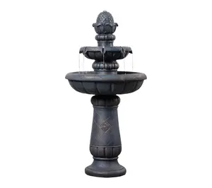 Teamson Home 2-Tier Birdbath Water Fountain Outdoor Garden