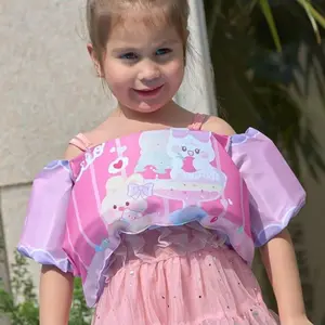 Cartoon Print Swim Vest, Life Jacket for 22-66 Pounds, Toddler Floaties with Shoulder Harness Arm for Sea Beach Pool