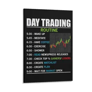 Day Trading Stock Market Minimalist Poster Poster Canvas Wall Art For Bedroom Decor Bar Office Room Decor Gift