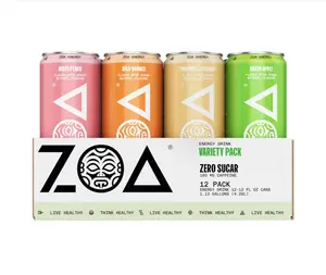 ZOA Zero Sugar Energy Drinks, Remix Variety Pack - Sugar Free with Electrolytes, Healthy Vitamin C, Amino Acids, Essential B-Vitamins, and Caffeine from Green Tea - 12 Fl Oz (Pack of 12)