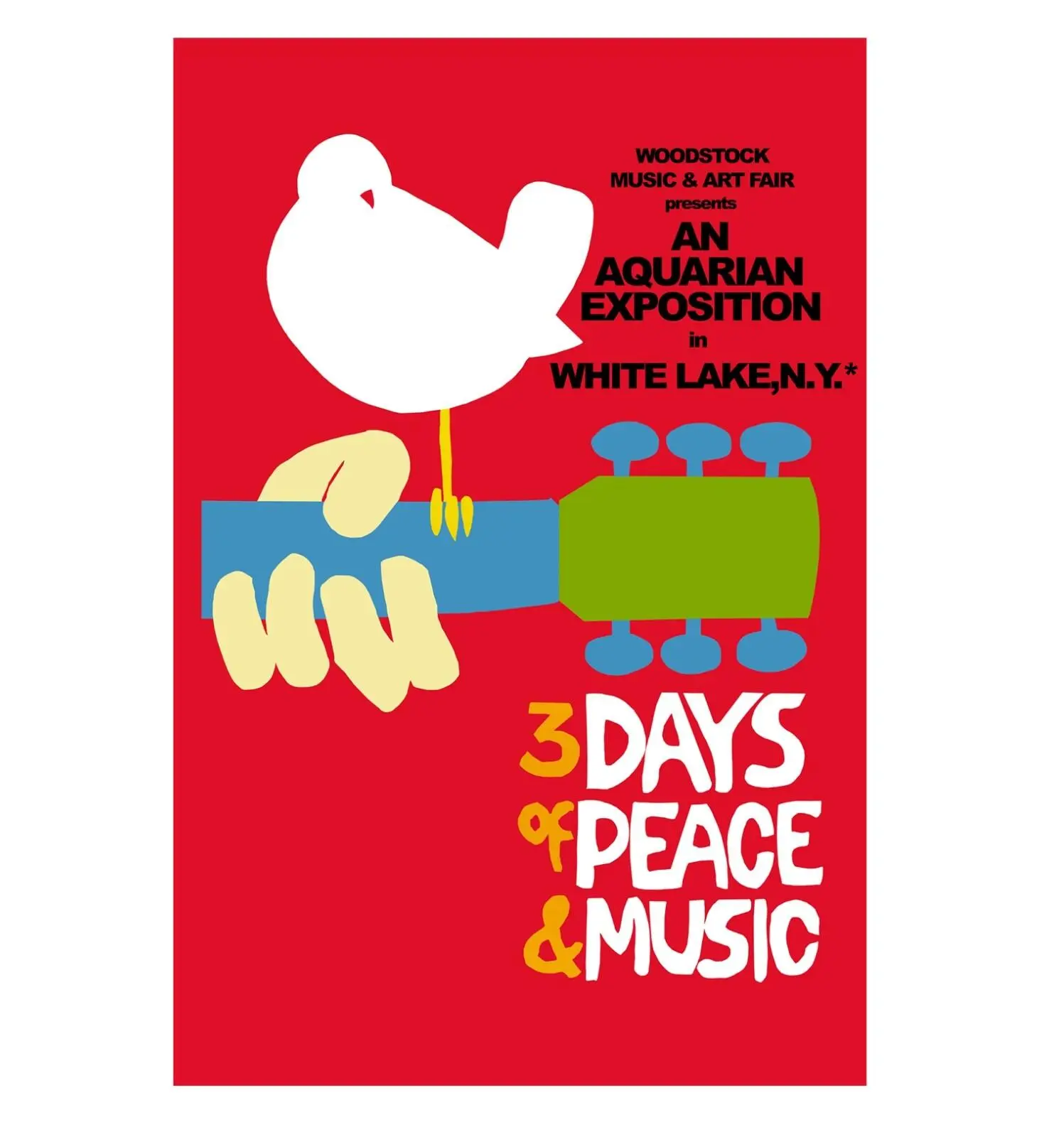 Woodstock Festival Poster 24" x 36" Reprint Rolled Glossy Finish Proudly Printed in the U.S.A.