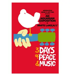 Woodstock Festival Poster 24" x 36" Reprint Rolled Glossy Finish Proudly Printed in the U.S.A.