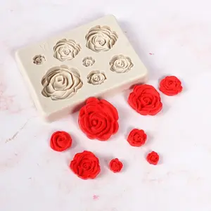 Rose Flower Silicone Molds Candy Polymer Clay Mold Chocolate Party Baking Wedding Cupcake Topper Fondant Cake Decorating Tools