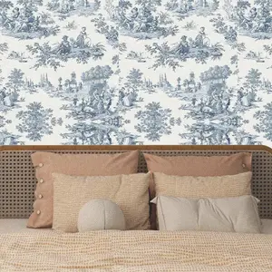 Vintage Countryside Pattern Wallpaper, 1 Roll Self-adhesive Wallpaper, Waterproof Removable Wallpaper for Living Room Kitchen Bedroom Dormitory