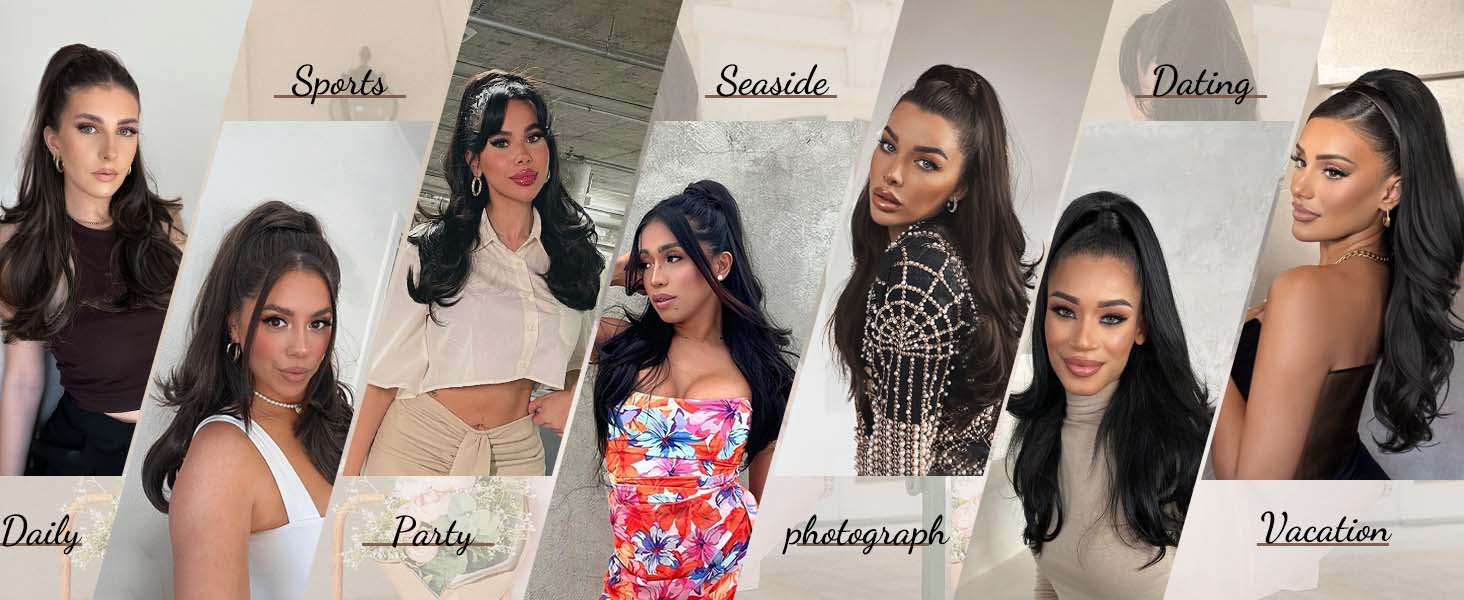 【Flash Sale】HMD 20/26 Inch Drawstring Ponytail Extension Long Wavy Layered Hair Extensions Synthetic Clip in Ponytail Hairpiece for Women fluffy hairpiece Ponytailwig Hairextensions 【Flash Sale】HMD 20/26 Inch Drawstring Ponytail Extension Long Wavy Layered Hair Extensions Synthetic Clip in Ponytail Hairpiece for Women fluffy hairpiece Ponytailwig Hairextensions