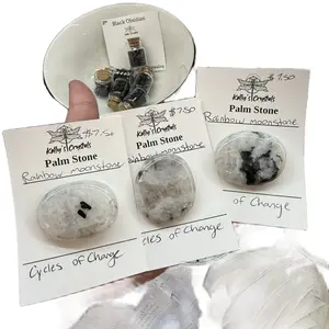 Moonstone Gemstone in Palm Stone Form - Natural Stone with Unique Shape and Coloration