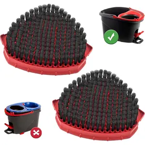 Upgrade Scrub Brush 2 Pcs Spin Mop Scrub Brush Replace Heads Compatible with O Cedar EasyWring 1 Tank System, for Ocedar Scrubber mop Head Attachment (2PCS Scrub Brush (1-Tank) 1)