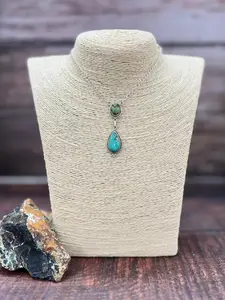 Handmade Sterling Silver Mantis Turquoise Necklace "Signed Nizhoni"