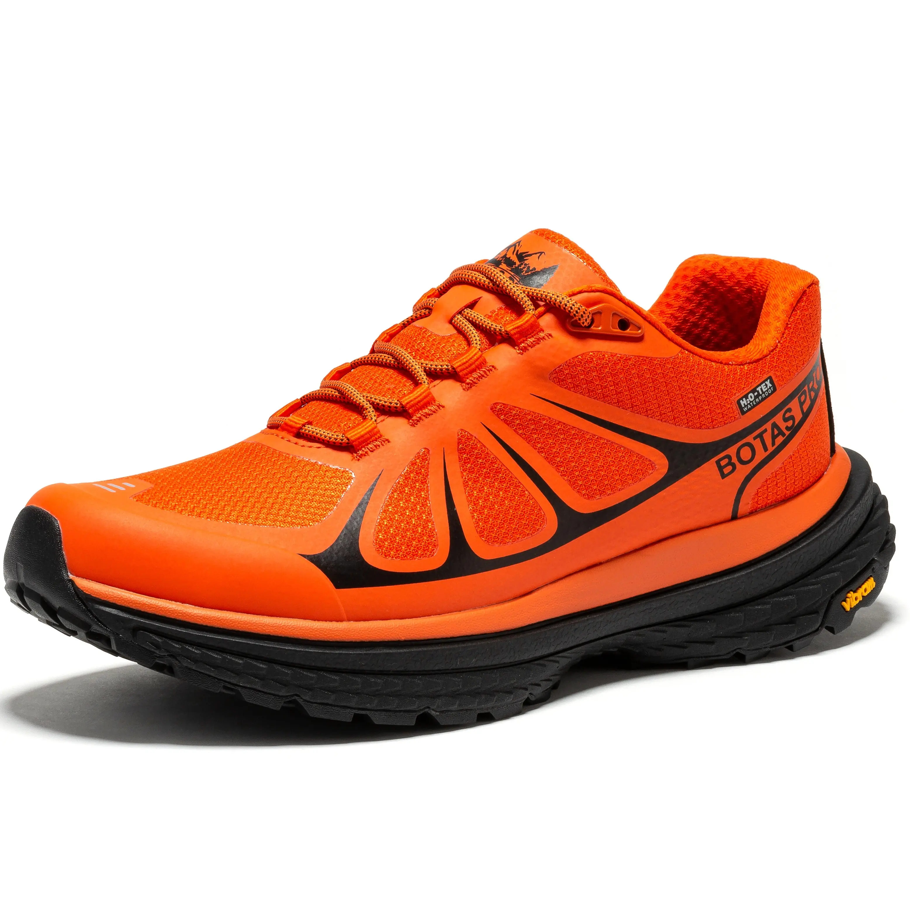 Botas Pro Men's Trail Running Shoes Lightweight Outdoor Microfiber Sneakers with Vibram Sole Orange Black Design