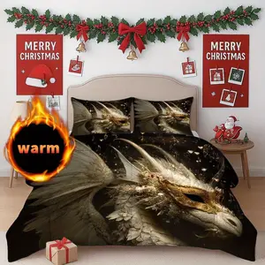 Mythical Dragon Bedding Set, Includes Comfortable Quilt and Two Pillowcases, Perfect Birthday Gift, Winter Warm Essential, Soft Bedding Sets