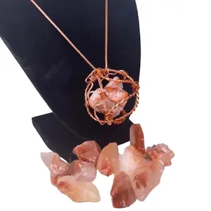 1 Red Calcite Copper Earth Necklace