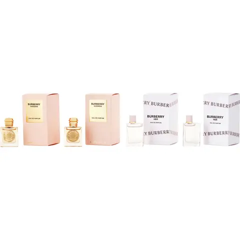 Burberry Variety Set-4 Piece Womens Variety With Burberry Her X 2 & Burberry Goddess X2 And All Are Eau De Parfum 0.16 Oz Minis For Women