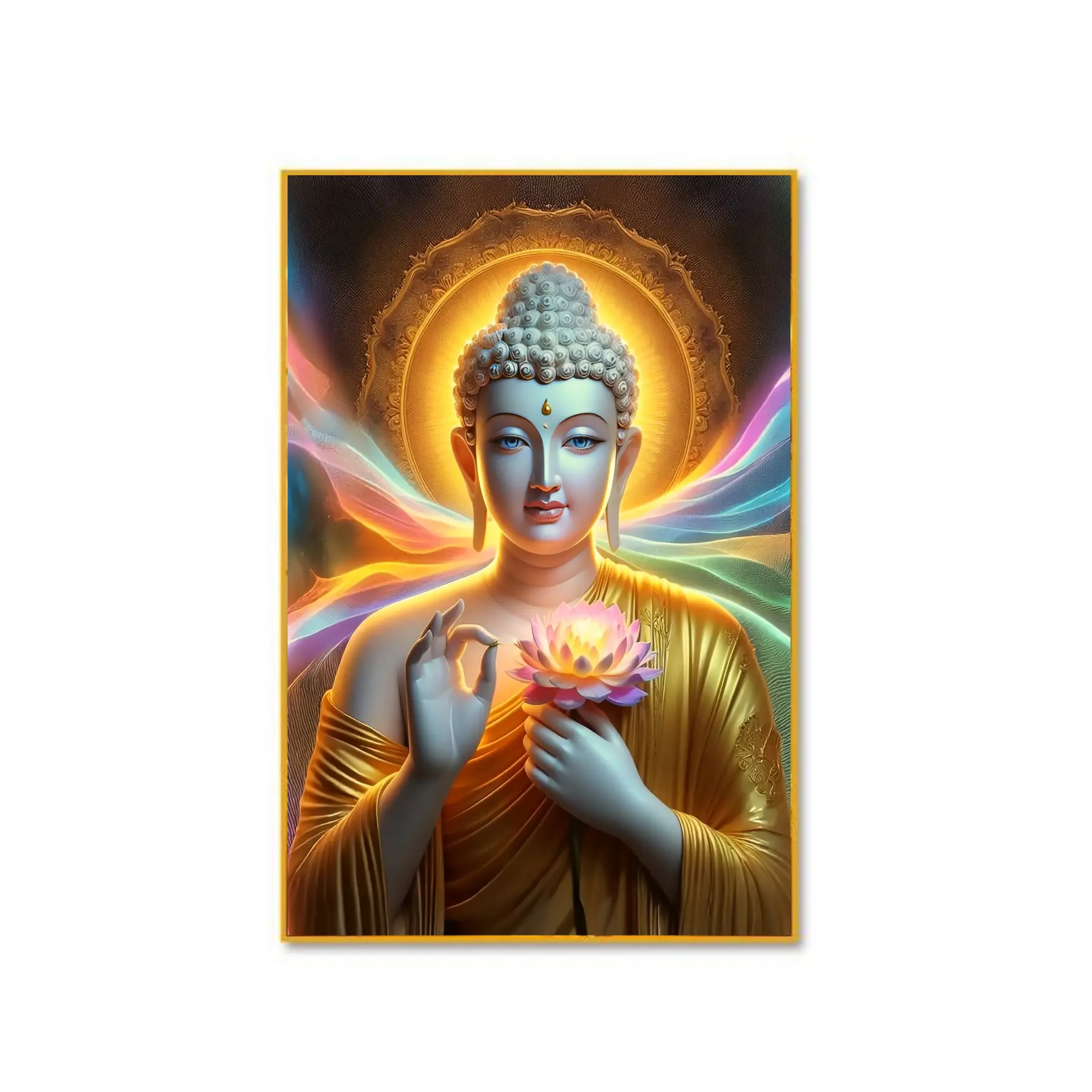 Buddha Lotus Wall Art – Spiritual Enlightenment Design Colorful Buddha Porcelain - Wall Art, home decor, Living room, Office