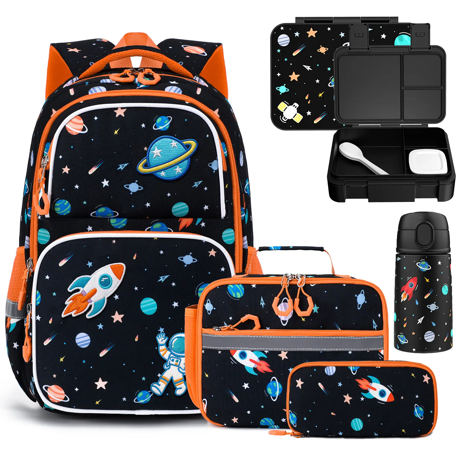 SIMILOVE Toddler Girl Backpack for 3-4 & 4-8 Years, Cute 3D Strawberry Back to School Haul Set with 34oz Lunch Box, 13oz Water Bottle, Insulated Bag, Pen Case & Utensils – School Book Bag for Preschool Kindergarten, Book Bags For School