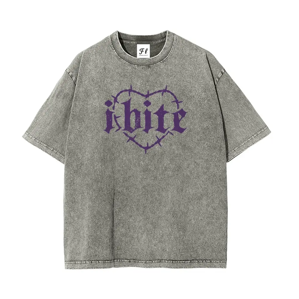 I Bite Shirt: Goth Adult Humor Oversize Unisex Washed T-Shirt for Women and Men's Unisex Fit Batik Cotton Oversize Streetwear Menswear  Super Soft Pre-Shrunk