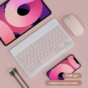 Wireless AuraKeys™ Set — Multi-Color Silent Keyboard & Mouse Duo