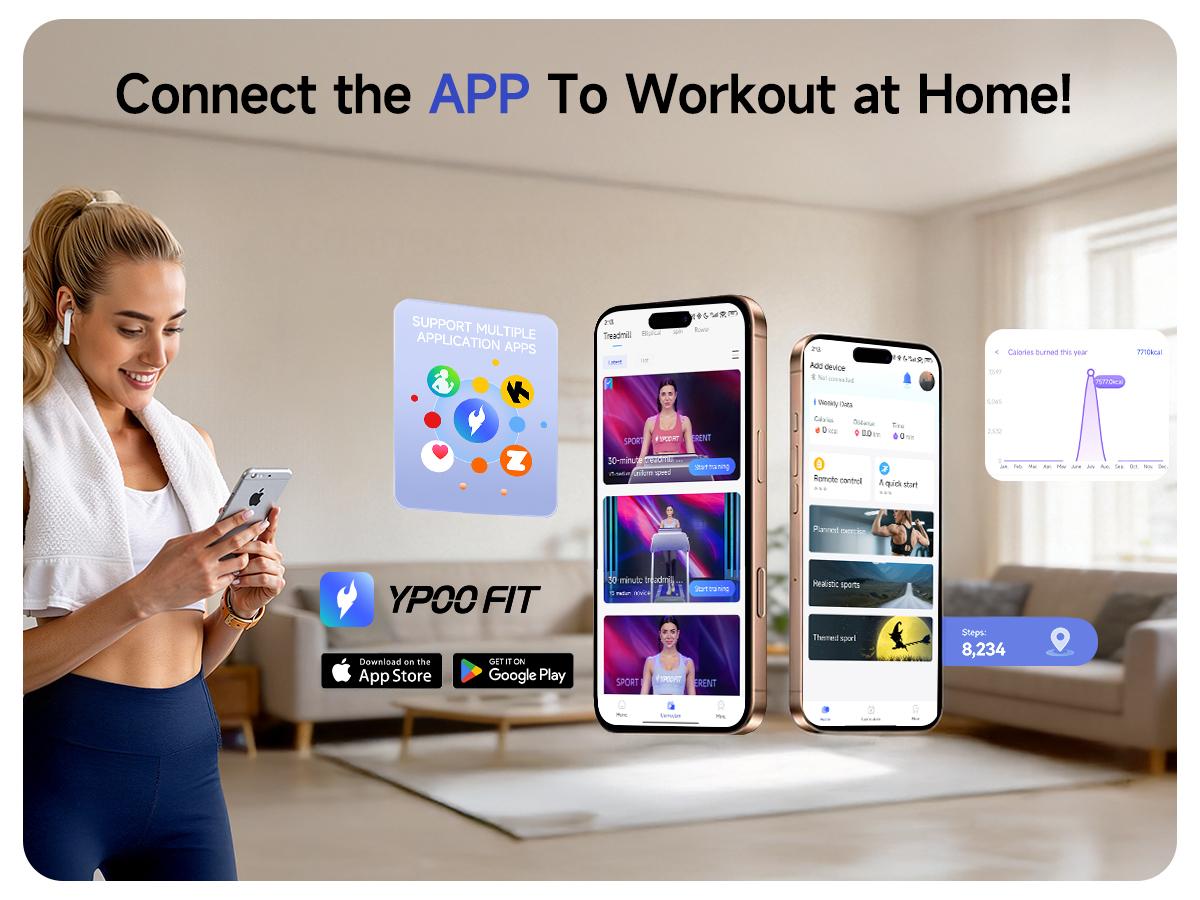 【Easter ideas】YPOO 15% Incline Treadmill with Side Handrails,  Foldable Treadmill Low-Noise Motor Walking Pad Home Workout Walking Pad for Cardio Routine, Gift for family Cozy CardioCompact Quiet Treadmill for Apartment Fitness home gym SpringStatements