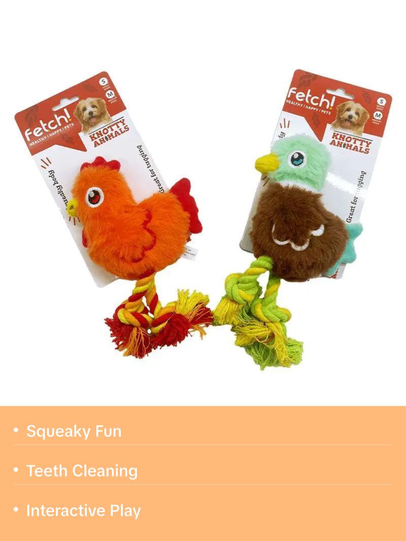 Cotton Rope Chicken and Duck Toys - Durable Plush Toy for Pet Playtime