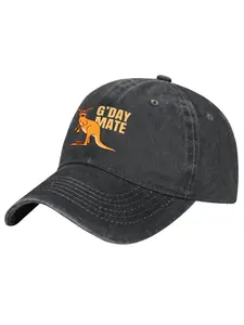 Vintage Washed G'Day Mate Kangaroo Graphic Baseball Cap Australian Dad Hat for Men Women