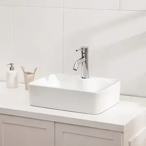 2024 1 count 19 x 15 Large Rectangle Countertop Vessel Sink - Ceramic Above Counter Hand Wash Basin with Vanity Sink Function - White Bathroom Sanitary Ware Art Basin Vessel Sink Bowl with Durable Other Material Construction