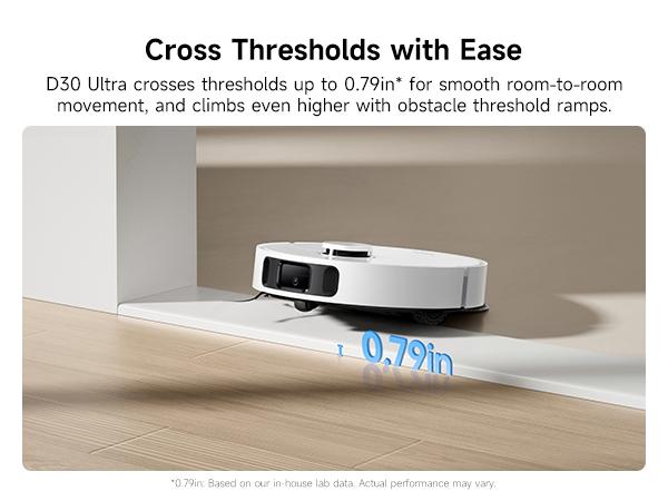【Flagship Upgrade 2026】 DREAME D30 Ultra Robot Vacuum and Mop, 25,000Pa Powerful Suction, All-in-One Base Station with 100 Days Auto-Empty, MopExtend Tech for Edge Cleaning, Smart Obstacle Avoidance, White