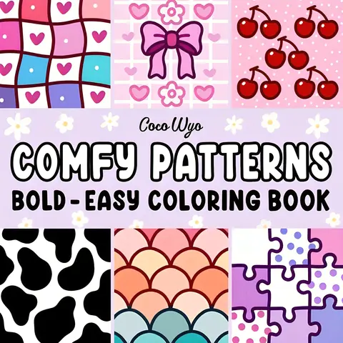 Comfy Patterns: Coloring Book for Adults and Kids, Bold and Easy, Simple and Big Designs for Relaxation Featuring Lovely Cozy Pattern and Mandala