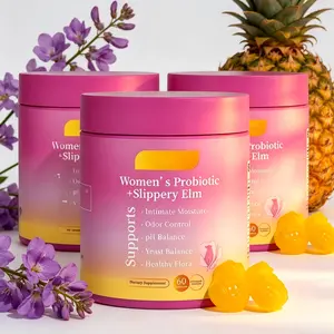 Her Juicy Hawaiian Pineapple Gummies Women’s Probiotics 60ct with Slippery Elm & Prebiotics, Support Feminine Balance, Comfort & Gut Health Digestive & Feminine Dual Wellness Gummies Intimate Wellness Feminine Intimate Moisture Probiotic Gummies