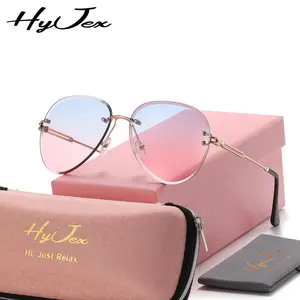 HyJex Unisex Trendy Personality Frameless Glasses Gradient Vintage Sunglasses Sports Commuting Comfort Uv400
