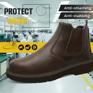 Heavy duty performance testing the limits of these non slip steel toe safety shoes Durable meets breathable in this high tech safety footwear for men working in construction and hazardous industrial areas all day long with no compromise