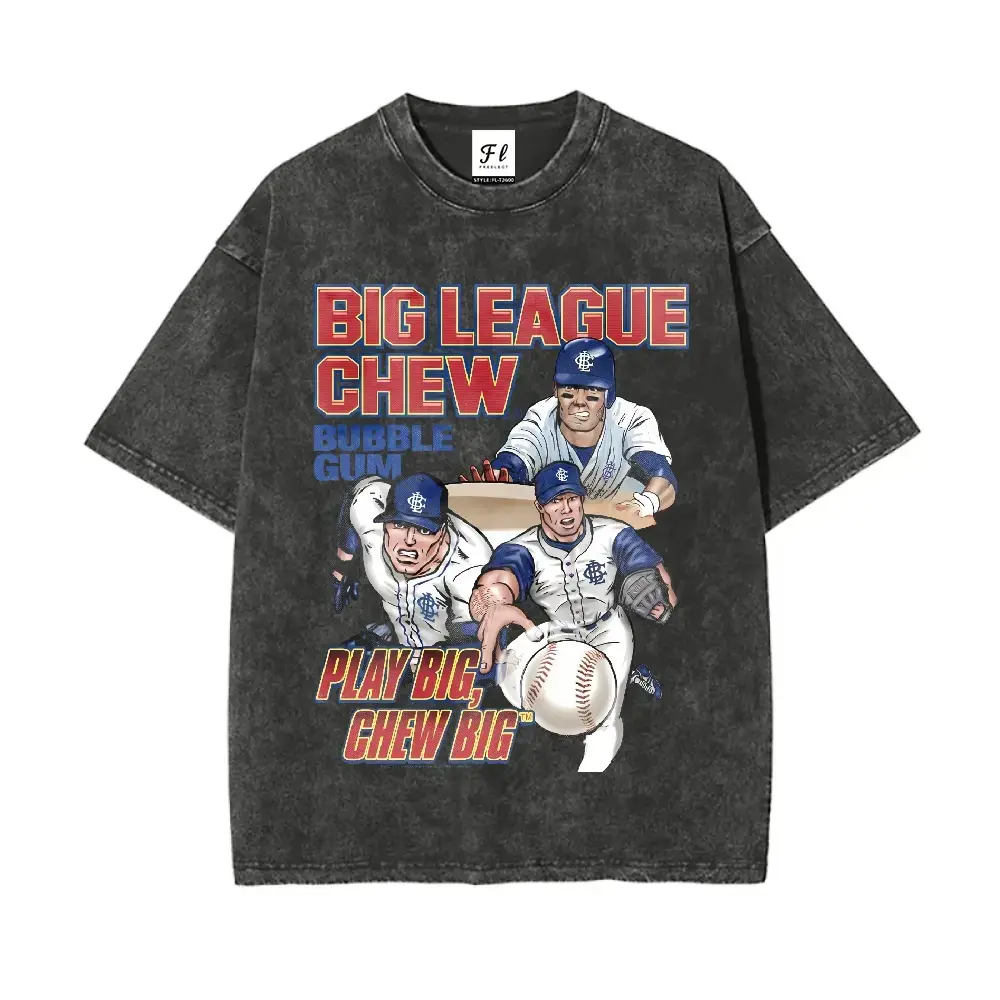 Men's Vintage Graphic T-Shirt, Retro 90s Baseball Inspired Heavyweight 230GSM Cotton, Oversized Relaxed-Fit Washed Streetwear Apparel, Tshirt, Garment, Seamless, Fabric, Fashion, Round Neck, Soft, Ribbed, 90S Graphic Tees, Graphic Print