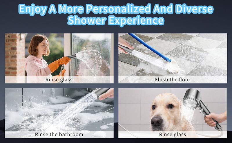 FEELSO Handheld Filter Shower Head High-Pressure Power Wash - 4-Setting Massage Spray, 60