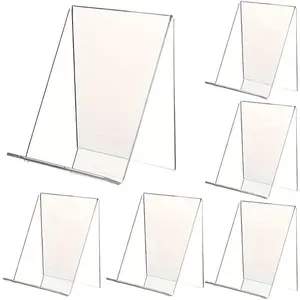 Transparent Acrylic Bookend Display Rack, Multi-Functional Pmma Stand for Albums Books Artworks Cds Journals, Clear Showcase Holder