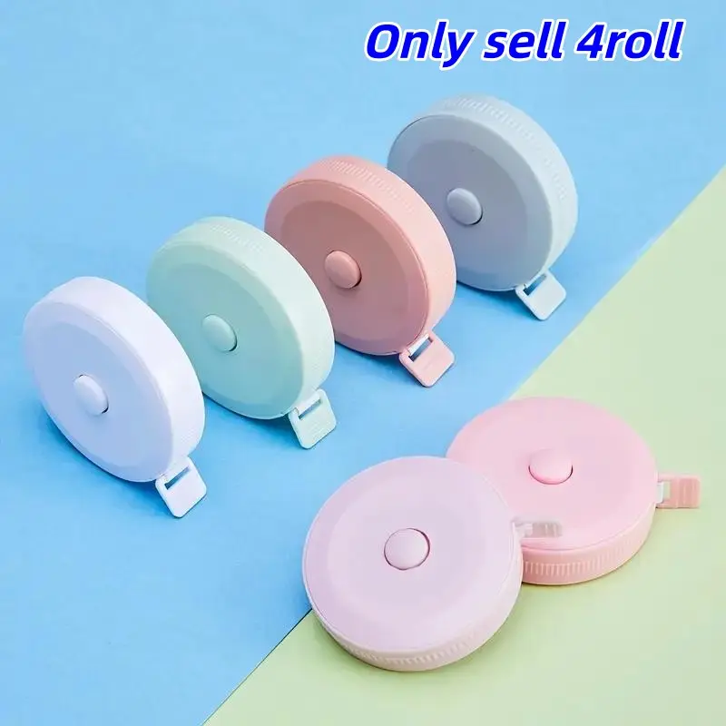4 Pack Round Measuring Tape Set, Portable Tape Measure, Measuring Instrument, Precision Measurement Tools for DIY Projects & Home Use, Durable Design for Accurate Results