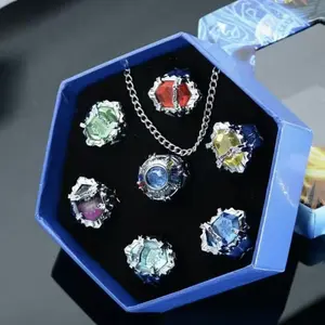 Katekyo Hitman Reborn! Future Arc Third Generation Panniglione Ring Set,Toy Necklace,REBORN! Anime Merchandise enthusiast jewelry gift cute