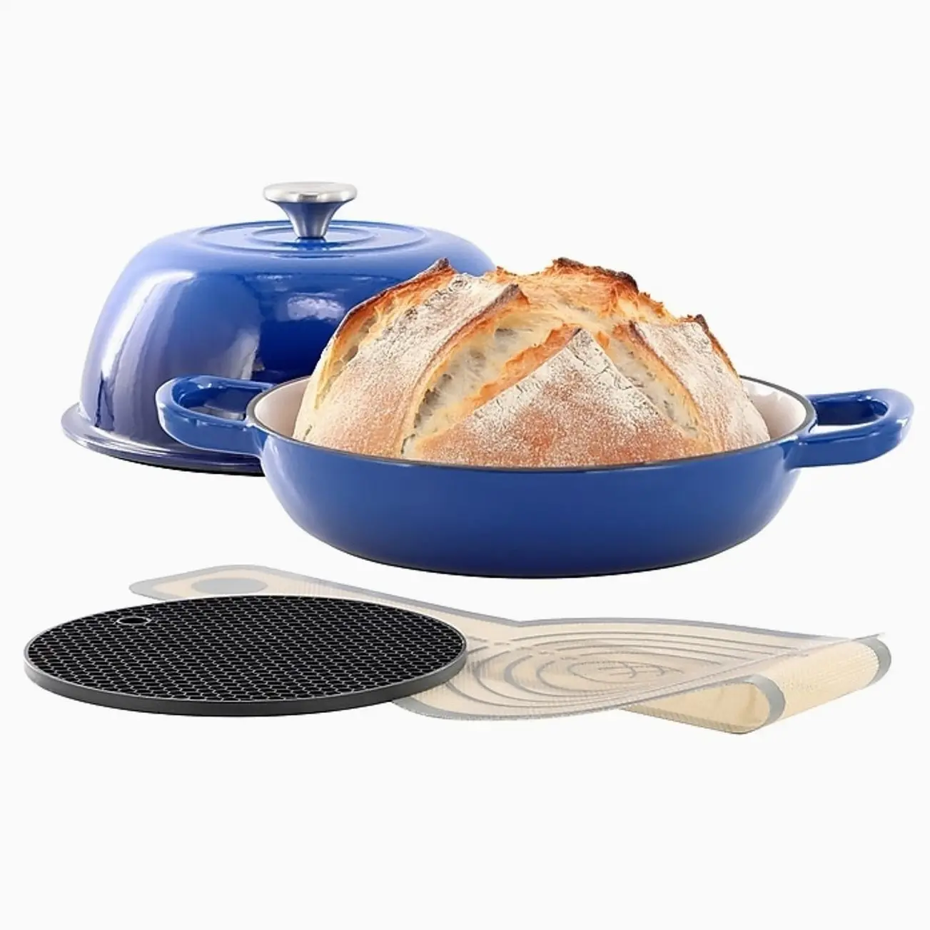 MegaChef Cast Iron 6 Qt. Dutch Oven, Blue (935123606M)