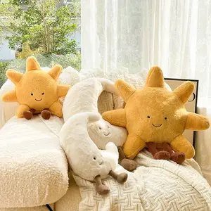 Jellycat Amuseables Sun Moon Plush Set with Jellycat Gift Bag – Soft Smiling Celestial Stuffed Toys, Cute Sky Decor Gift for Kids, Babies, Nursery Room & Plush Collectors, US Stock