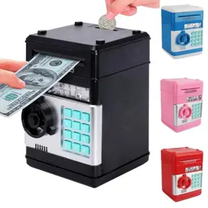 Password Money Management Box, Anti-theft, Hard Plastic Safe Money Saving Box ATM Piggy Bank for Boys & Girls (battery Required, without Battery)