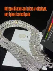 Men's Hot Style Iced Hip Hop Full Diamond Necklace,Full diamond Ice Crystal Cuban Chain, Easter Thanksgiving Gift