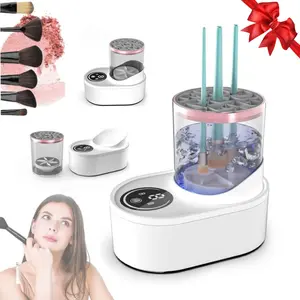 3 in 1 Electric Makeup Brush Cleaner,1 Count Portable USB Rechargeable Makeup Brush Cleaning  Machine，Dry & Wet Separation Makeup Tool Cleaning Machinefor All Size Makeup Brushes Set, including Contour,Eyeshadow,Blush