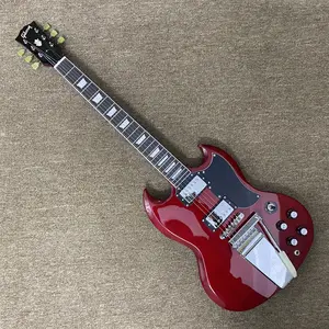 SG 6-String Electric Guitar with Guitar Pickups, 22-Fret Mahogany Body, Rosewood Fingerboard, Chromed Hardware, Red Finish (for Musical Instruments & Accessories Enthusiasts)