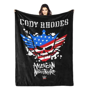 Roman Reigns Blanket WWE Cody Rhodes American Nightmare Raschel Plush Blanket – Wrestling Legends Super Soft Blanket ,Kids Adults Throws Travel Blanket Christmas Holiday Birthday Party Gifts